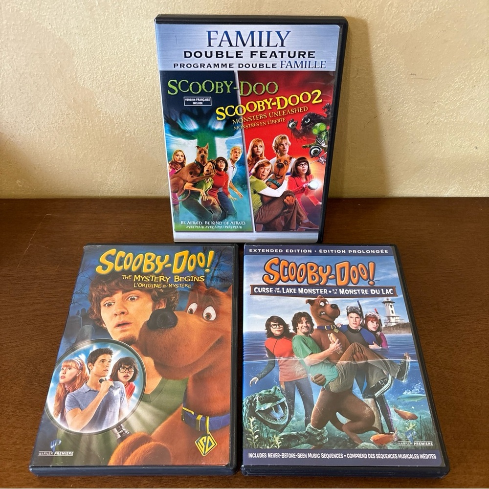 Lot of 3 Scooby Doo Movies: Scooby Doo Scooby Doo 2, Curse Lake Monster, Mystery